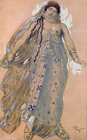 Phaedra, Costume Design for the Euripides Drama Hippolytos by Leon Bakst